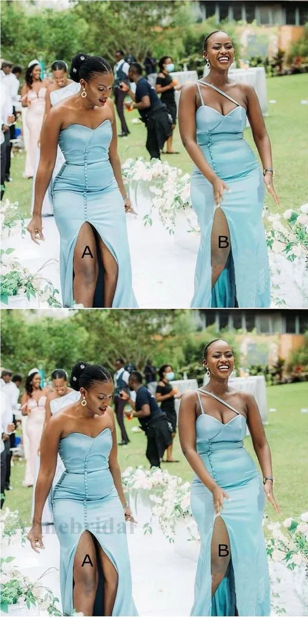 Mismatched Elegant Sweetheart Side slit Mermaid Long Bridesmaid Dress, PD3182
