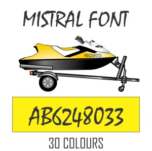 MISTRAL FONT Boat Numbers | Pair   Extra Decal   Free Squeegee