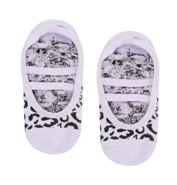 MoveActive Ballet Non Slip Grip Socks - Party Purple Cheetah