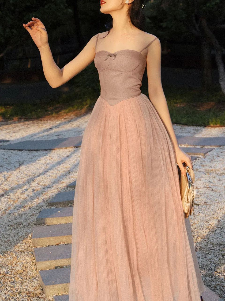 Mustard Green Ballet Lace Strap Vintage Dance Lace Dress