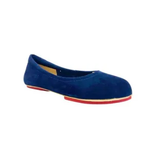 Navy Blue Majesty Velvet Whisper Sahach Ballet Flats