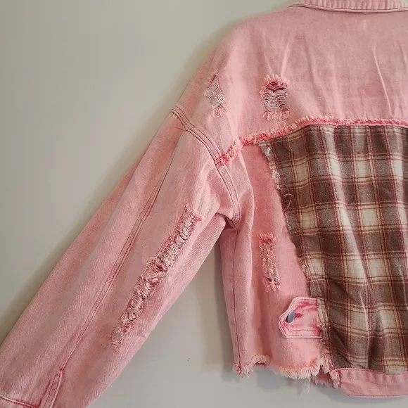 NEW POL Distressed Twill Jacket