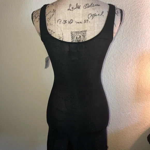 NWT Intimately Free People Black &amp; Metallic Sheer Slip Size XS