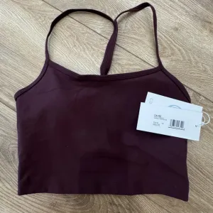 NWT JOHNNY WAS CALME Burgundy Strappy CROP sports Bra