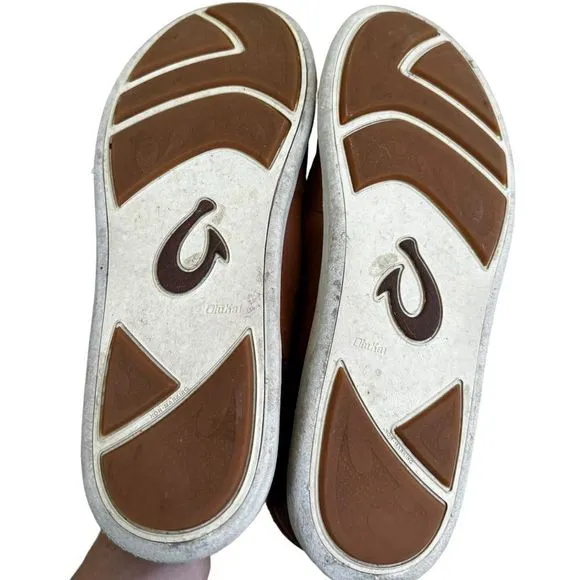 OLUKAI NALUKAI SLIP-ON SHOE - FOX/BONE Leather men’s 10.5