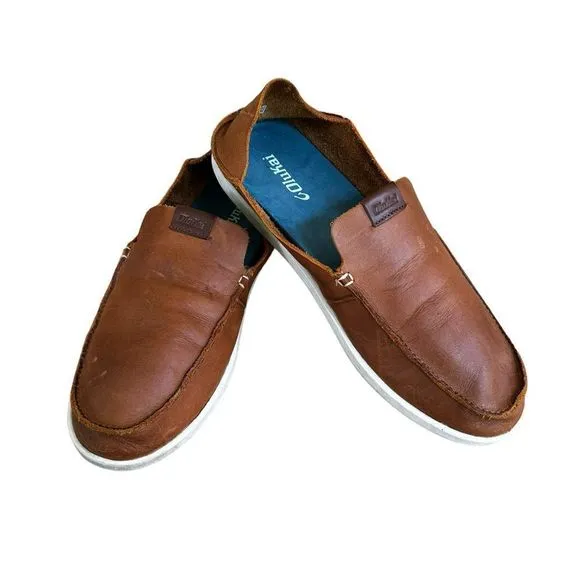 OLUKAI NALUKAI SLIP-ON SHOE - FOX/BONE Leather men’s 10.5