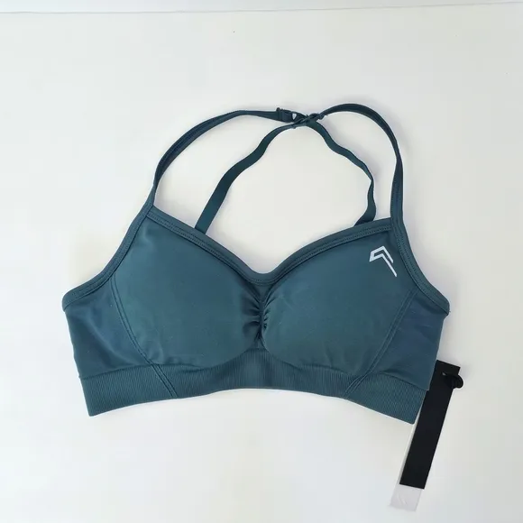 ONER ACTIVE Effortless Teal Strappy Bralette Sports Bra Small