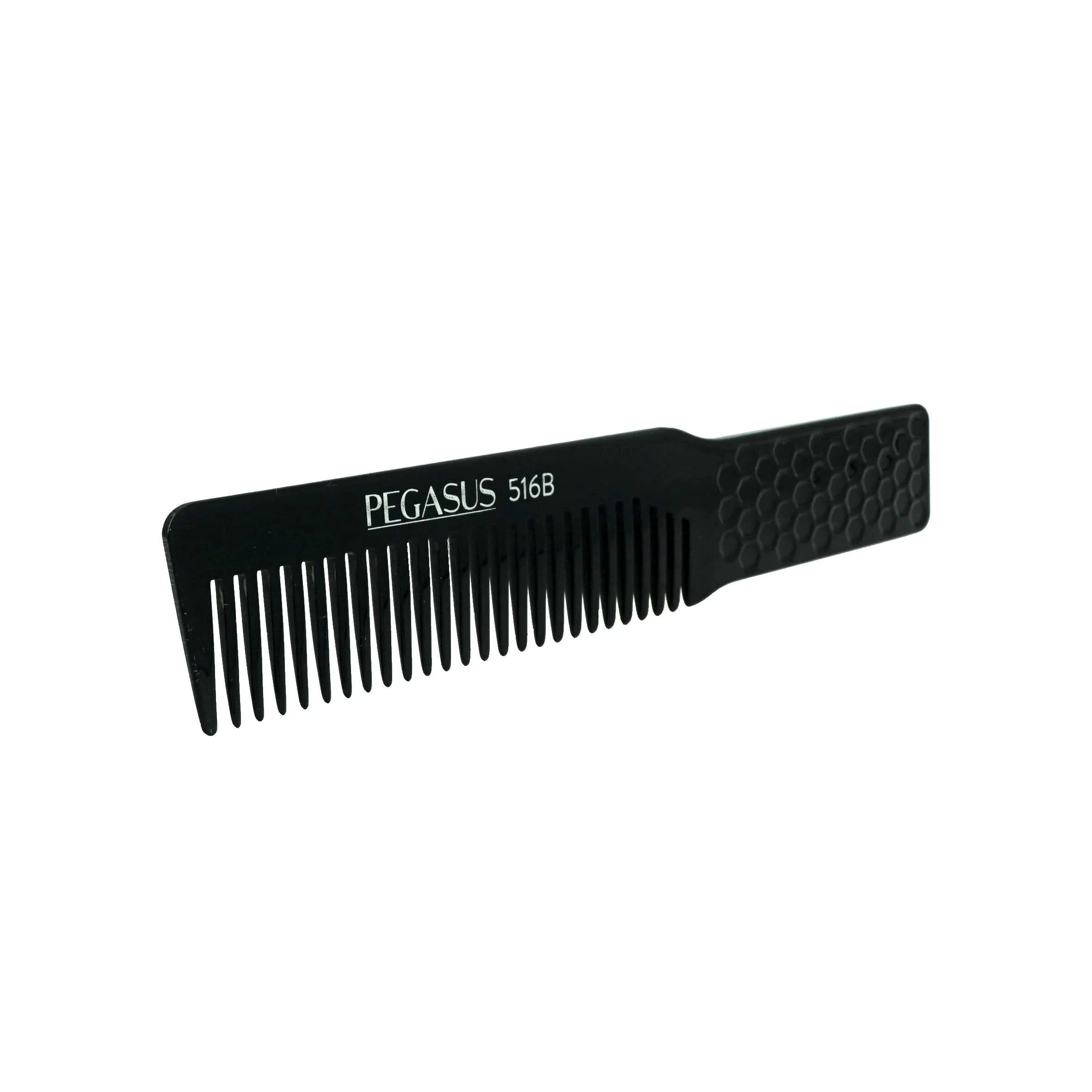 Pegasus 516B, 8in Hard Rubber Course Tooth Klipper Comb, Handmade, Seamless, Smooth Edges, Anti Static, Heat and Chemically Resistant Comb | Peines de goma dura - Black