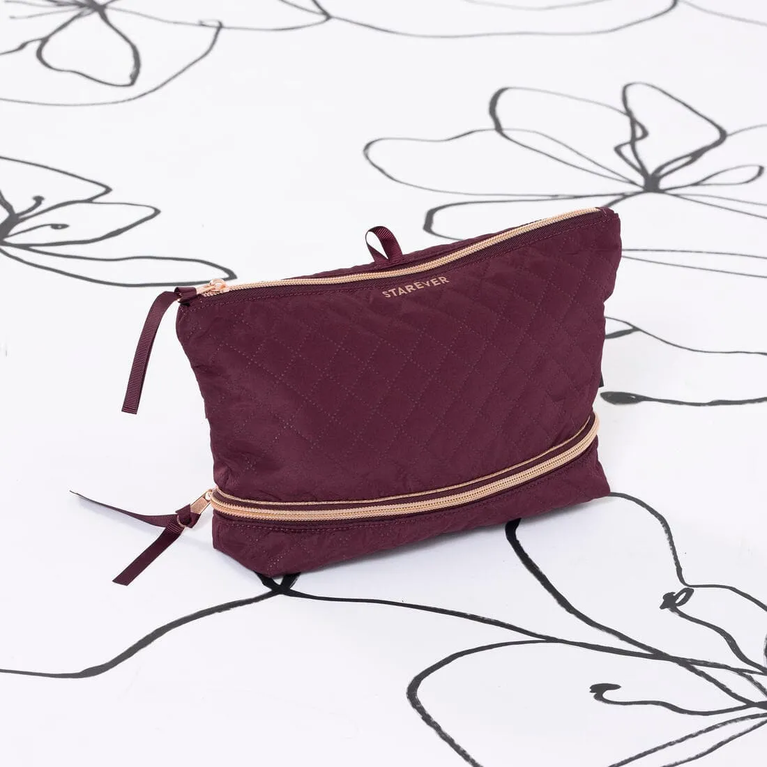 Pochette multi compartiments de danse bordeaux pour chaussons et accessoires