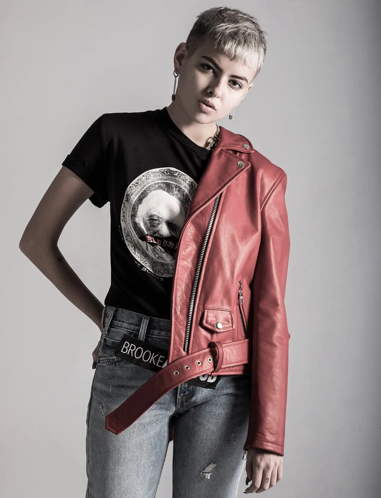 RED BIKER JACKET