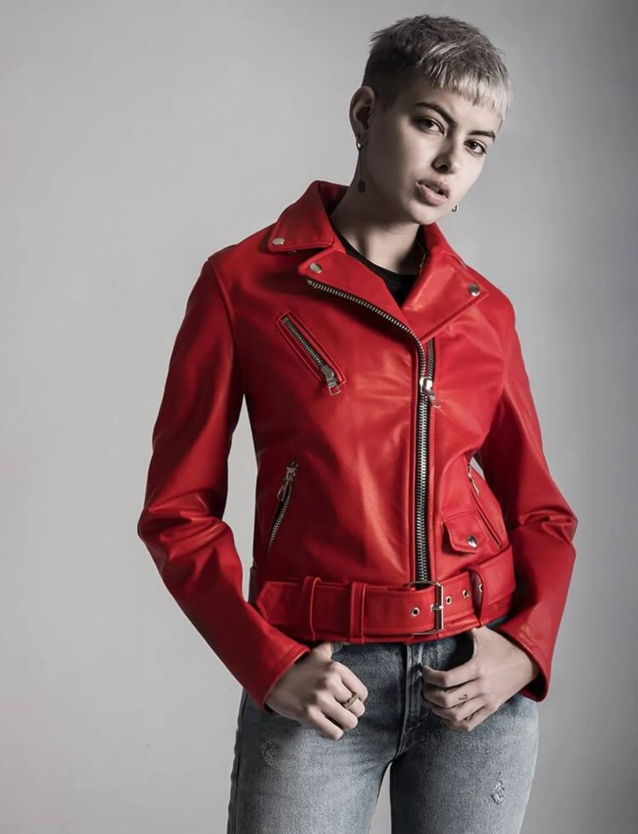 RED BIKER JACKET