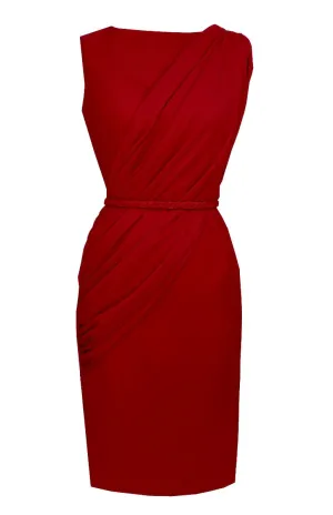 Red Draped Dress - Alexandria