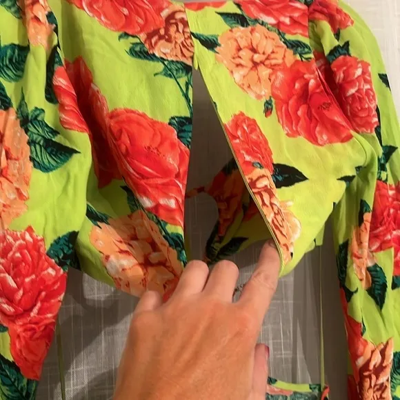 Revolve AFRM Bekah Dress in Lime Rose Garden maxi cut out size medium