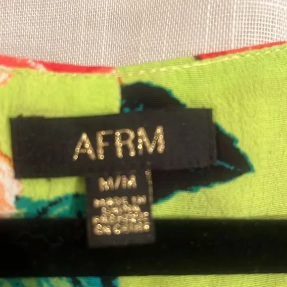 Revolve AFRM Bekah Dress in Lime Rose Garden maxi cut out size medium