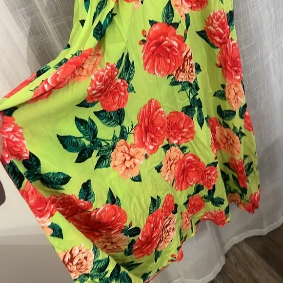 Revolve AFRM Bekah Dress in Lime Rose Garden maxi cut out size medium