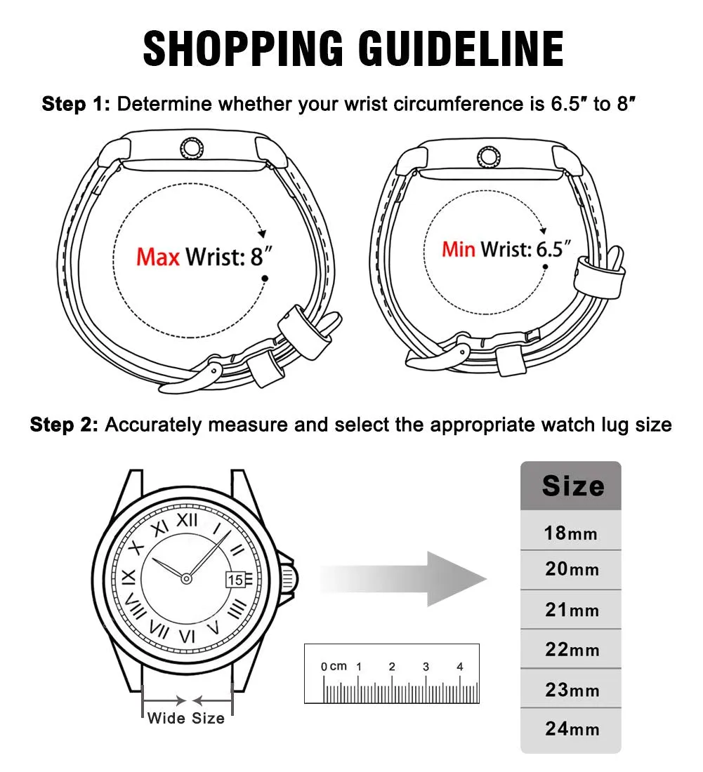 Ritche Quick Release Genuine Leather Watch Bands  with Stainless Steel Buckle
