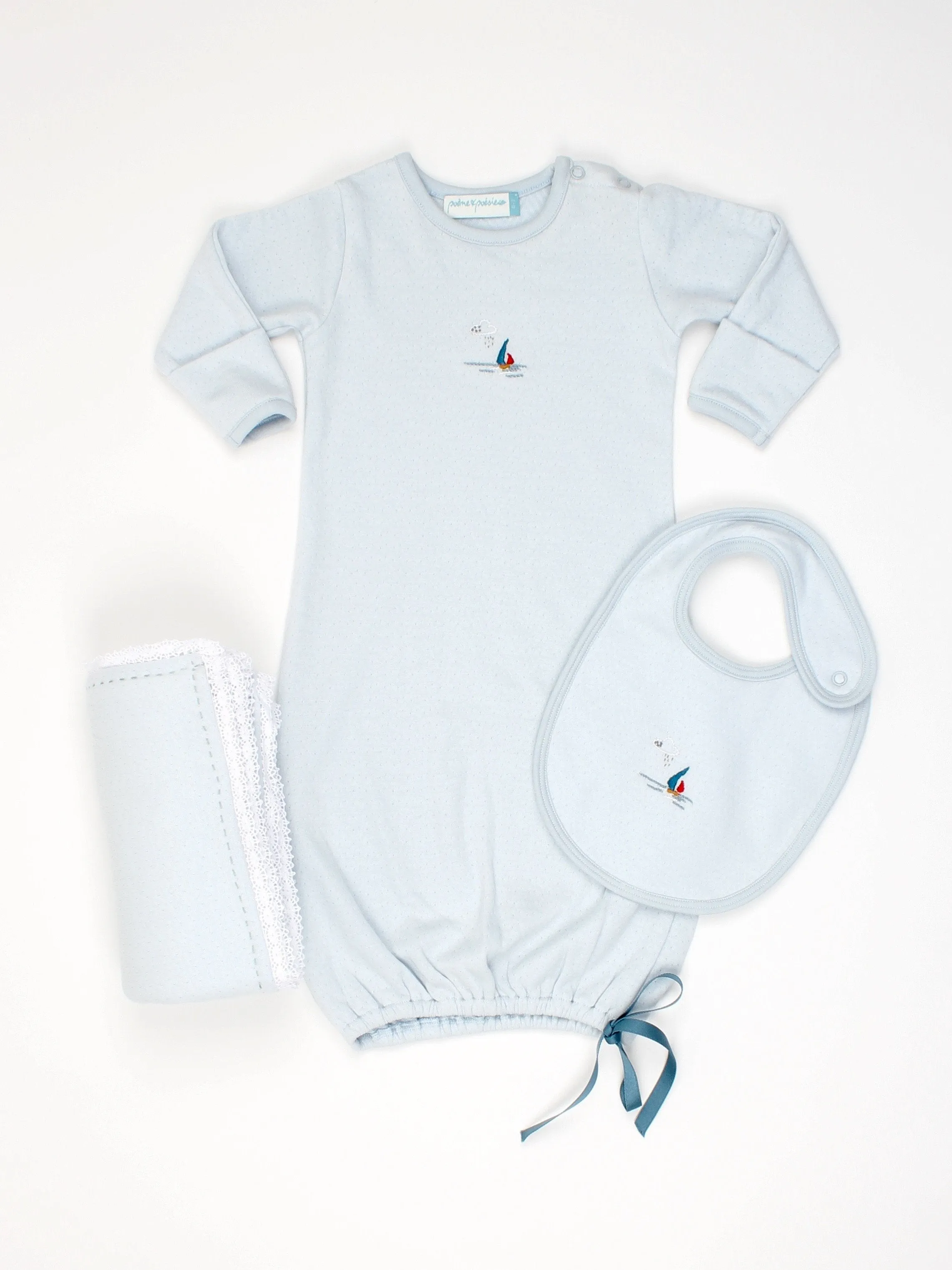 Sail Away Baby Gown, Sky Blue