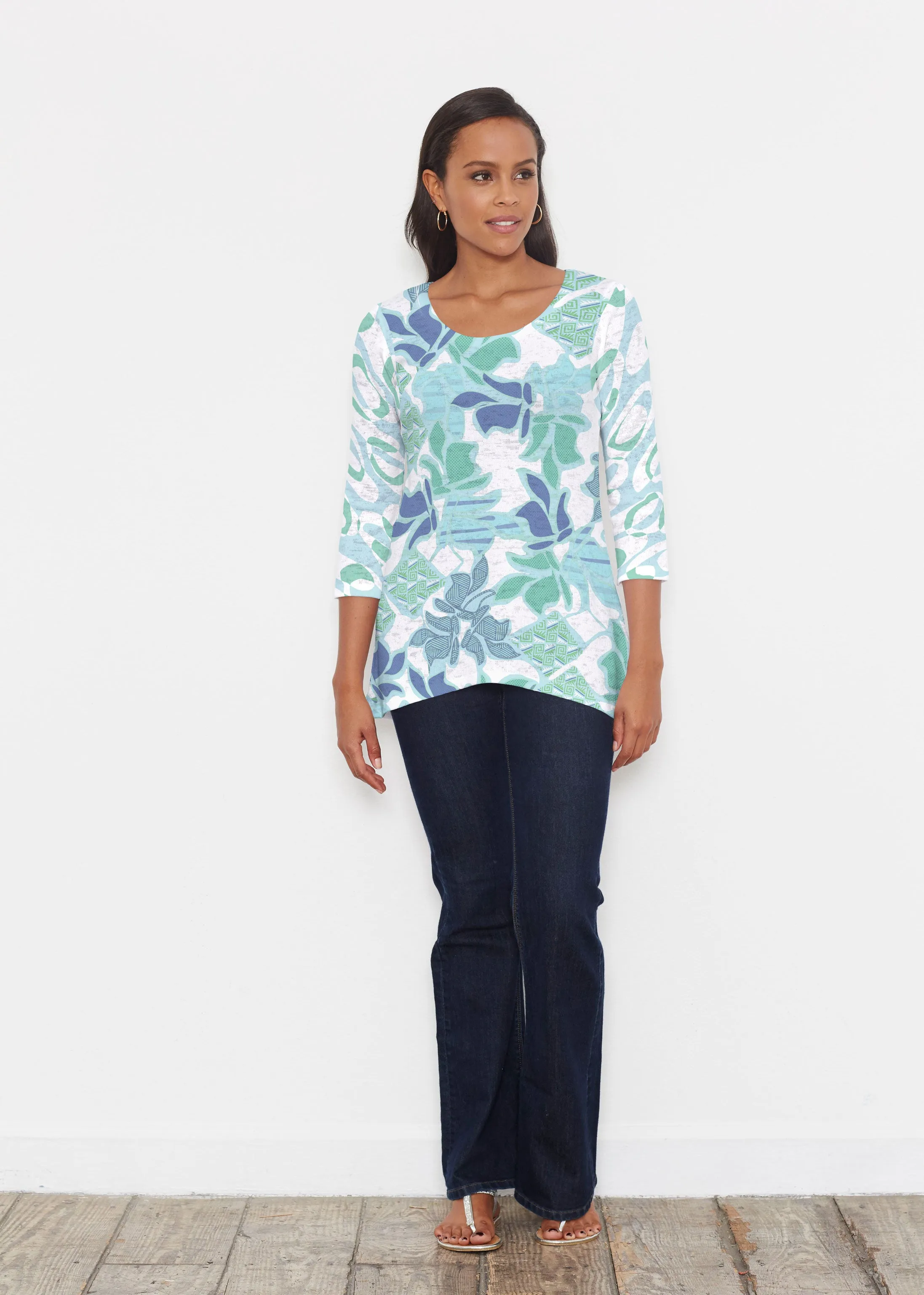 Sail Blue (8087) ~ Katherine Hi-Lo Thermal Tunic