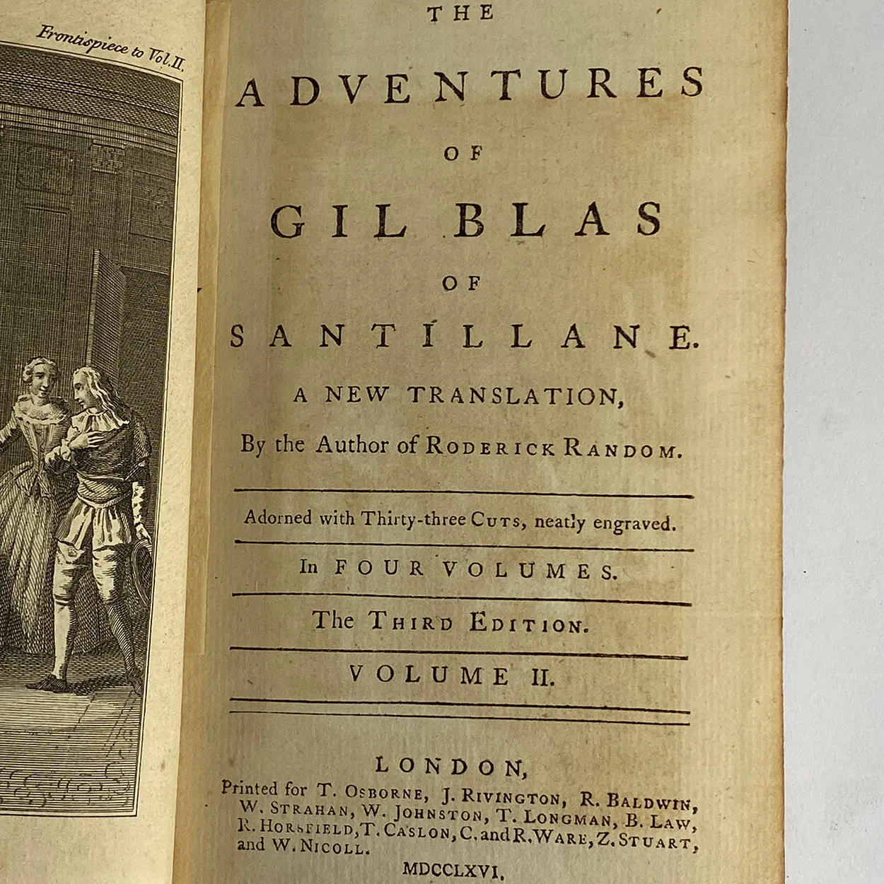 Set of Four Books: The Adventures of Gil Blas by Alain-Rene Lesage