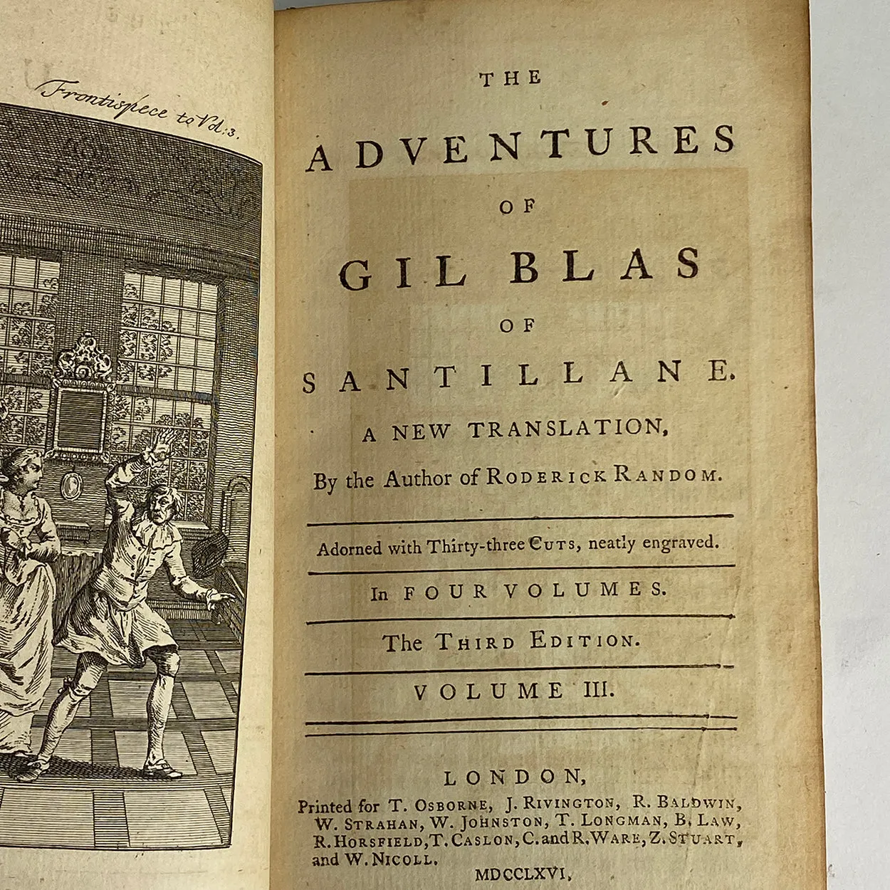 Set of Four Books: The Adventures of Gil Blas by Alain-Rene Lesage