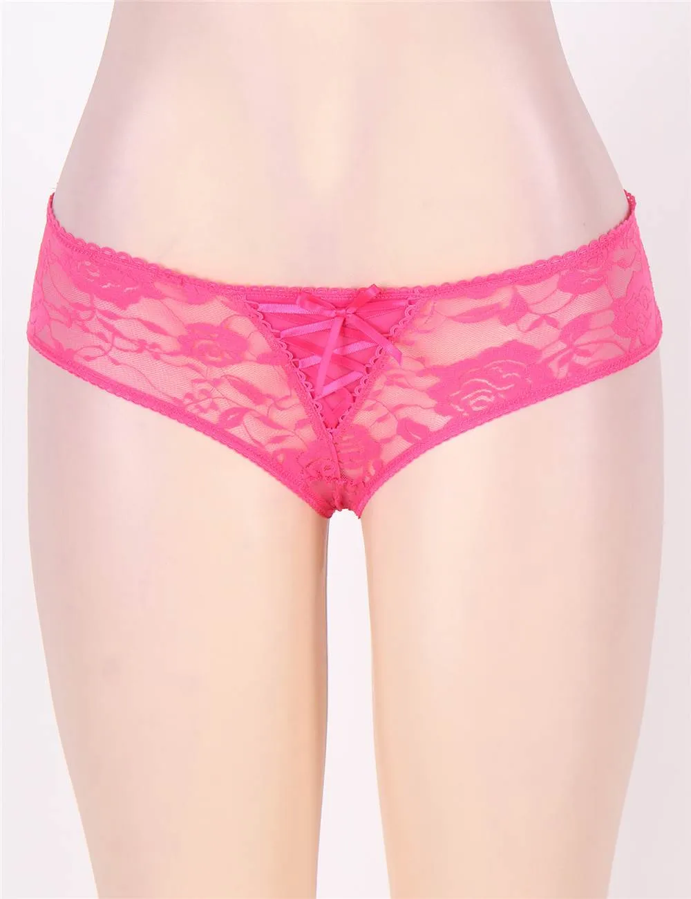 Sexy Open Crotch Strappy White Lace Thongs