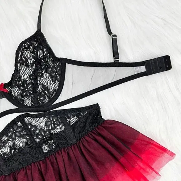 Sexy Sheer Floral Lace Lingerie Set