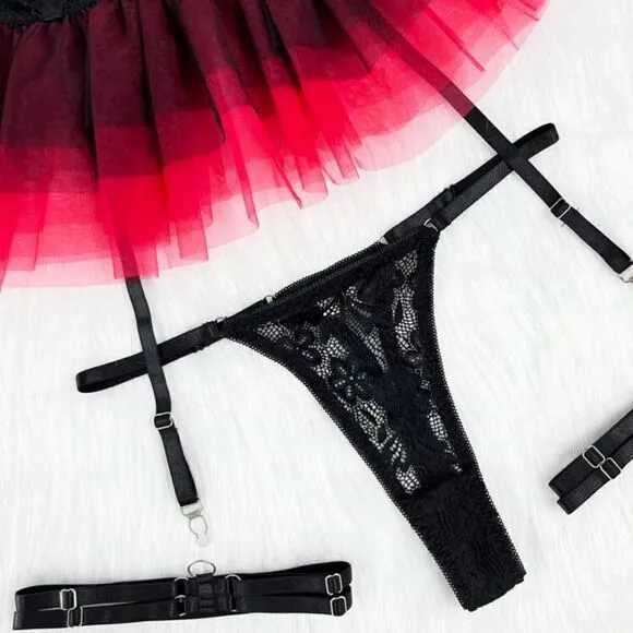 Sexy Sheer Floral Lace Lingerie Set