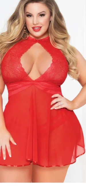 Sheer magic baby doll and panty set