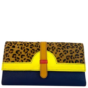 Soruka Half Moon Leather Purse - Yellow Navy