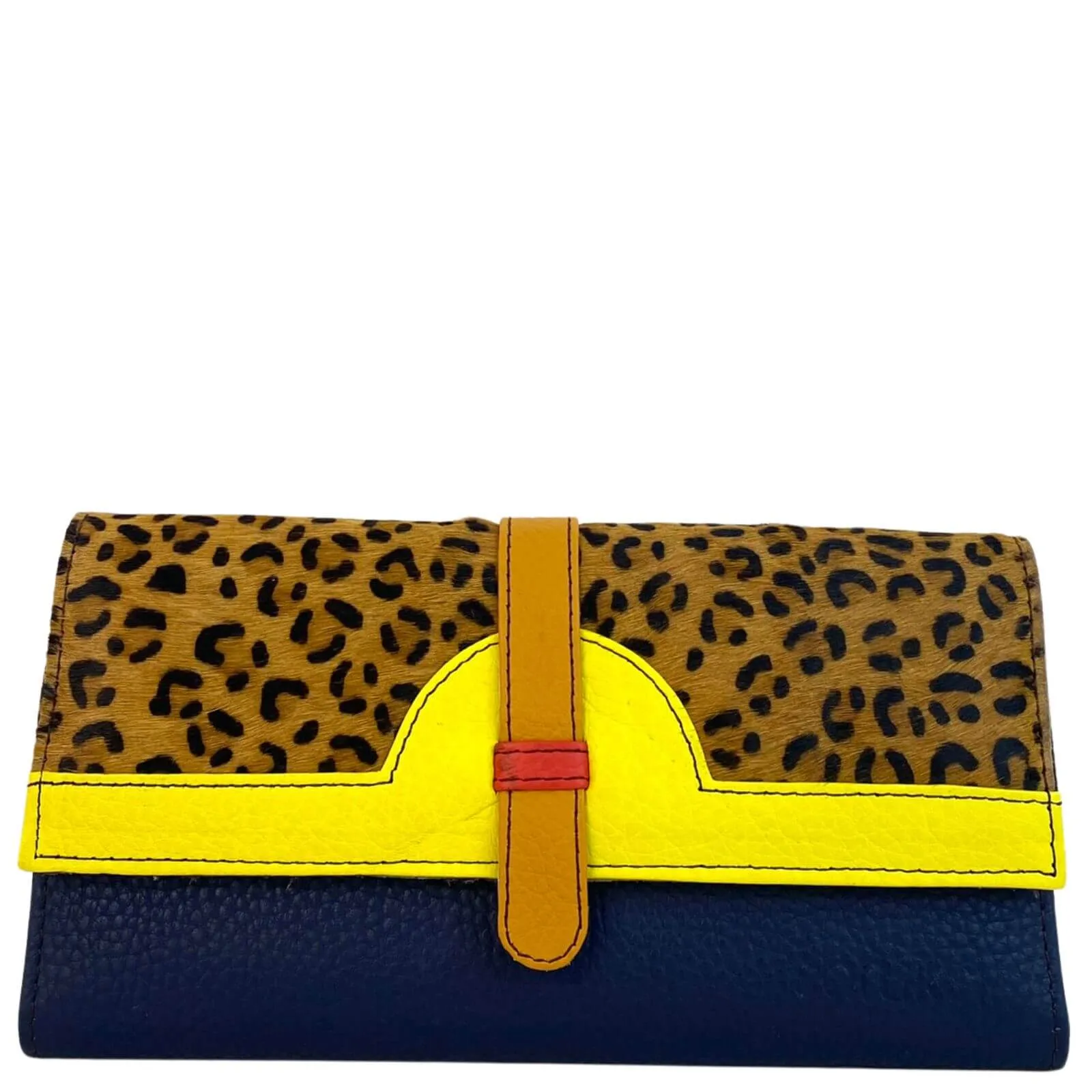 Soruka Half Moon Leather Purse - Yellow Navy
