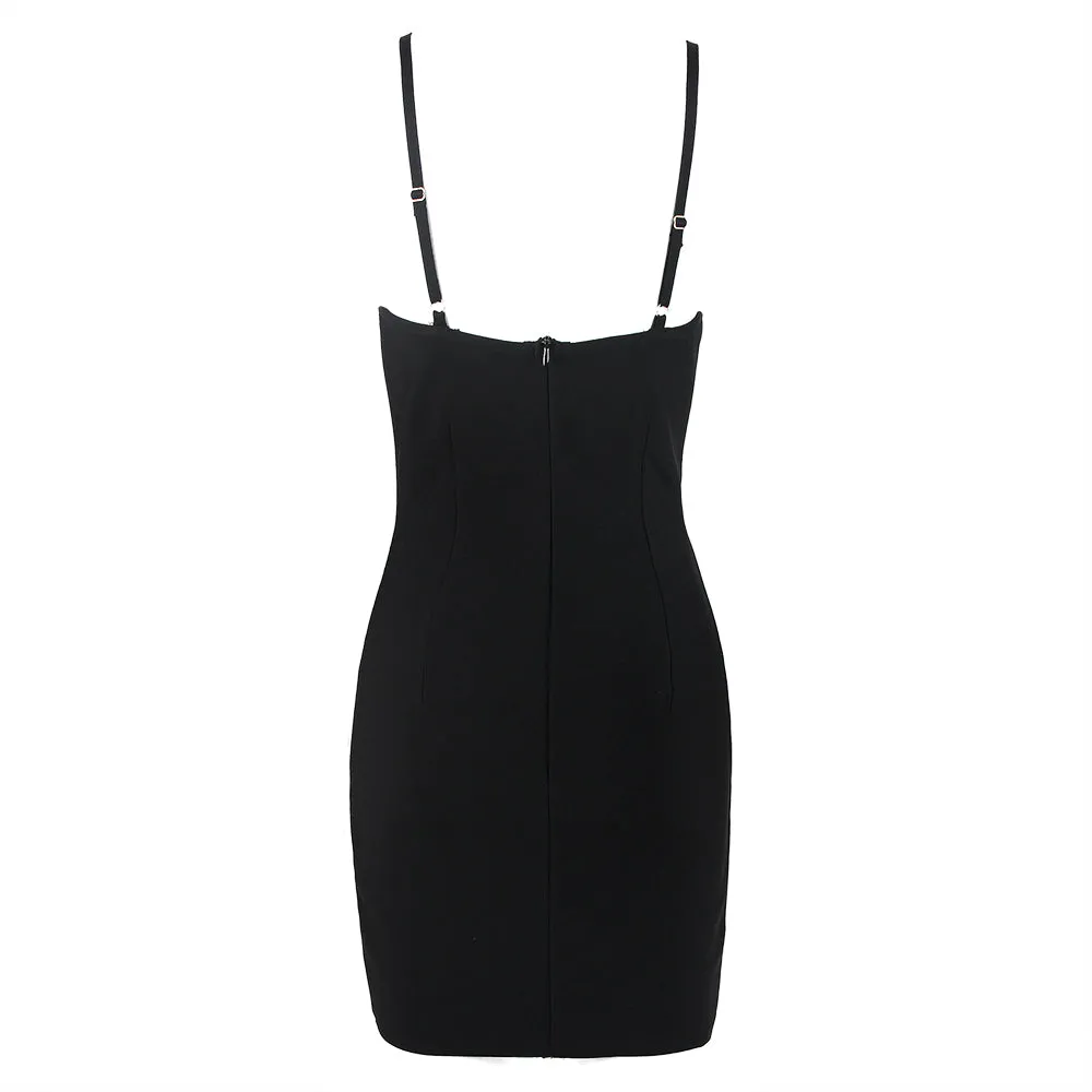 Strappy Diamente Embellished Mini Bandage Dress HL8828