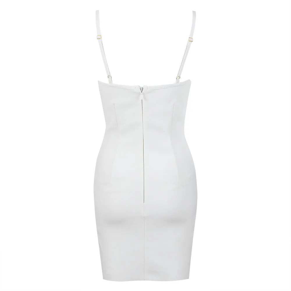 Strappy Diamente Embellished Mini Bandage Dress HL8828