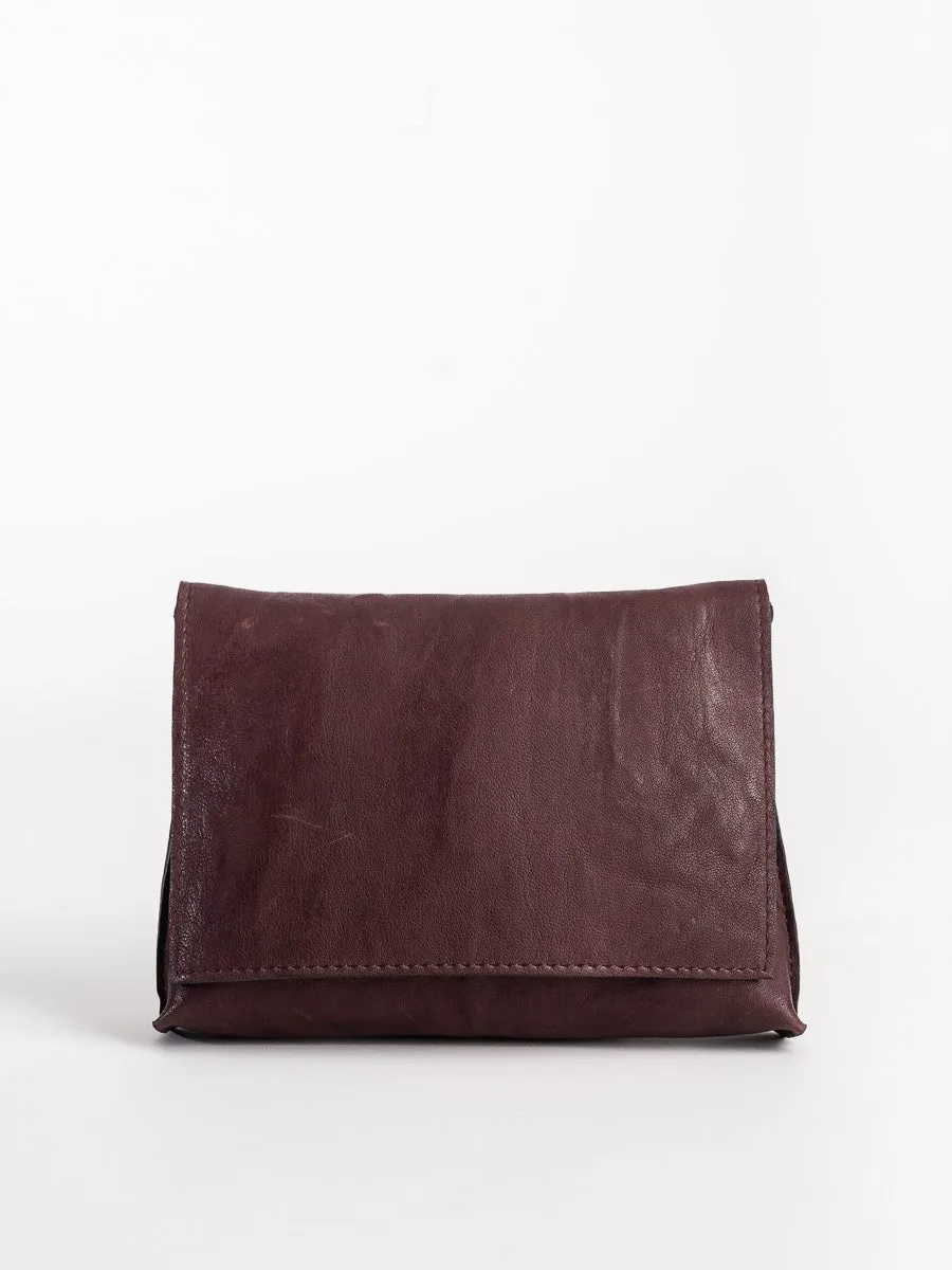 strappy foldover - aubergine
