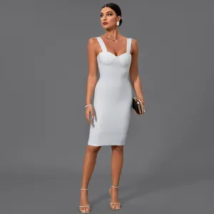 Strappy Sleeveless Striped Midi Bandage Dress