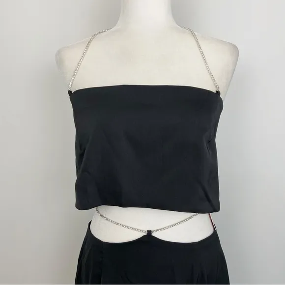 Superdown Ruth Diamond Chain Skirt Set Black M
