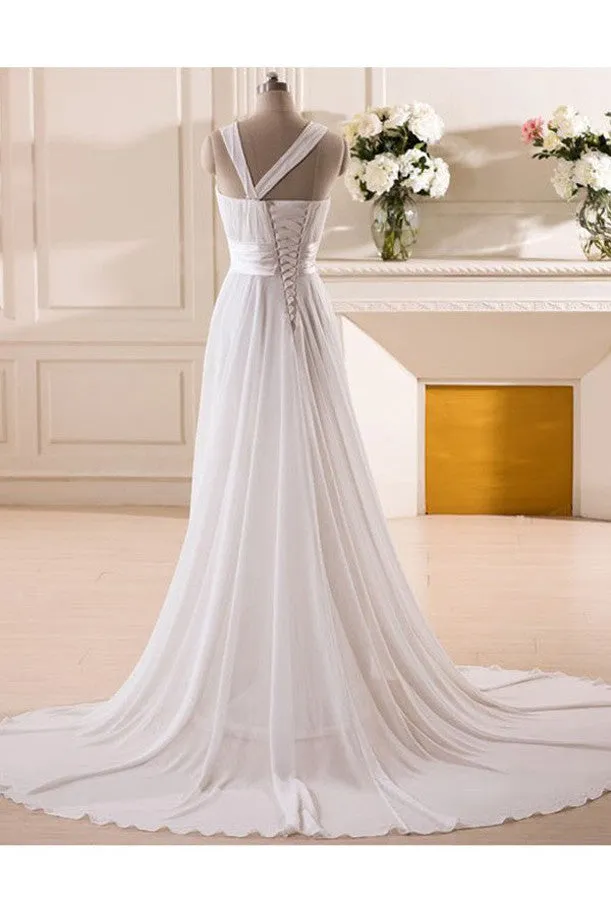 Sweetheart Chiffon Wedding Dress, Fabulous Wedding Gown with Handmade Flowers,SW17