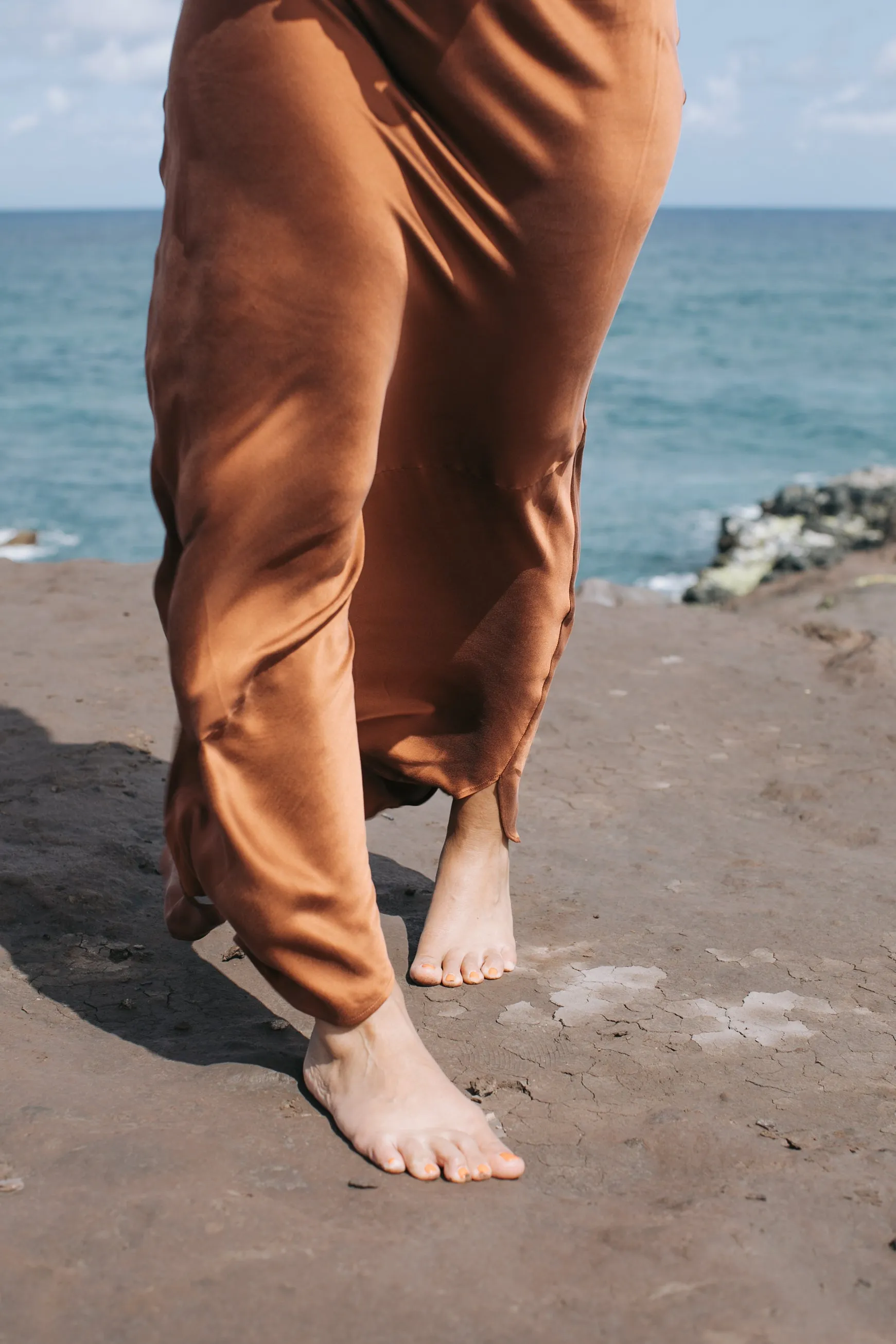 The Prairie Wildrye Slip dress in Tobacco