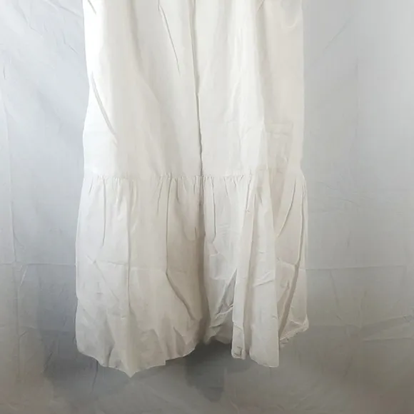 Tibi Eylet Embroidery Strappy White Cotton Dress