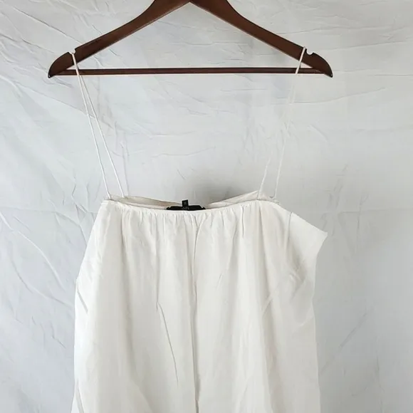 Tibi Eylet Embroidery Strappy White Cotton Dress