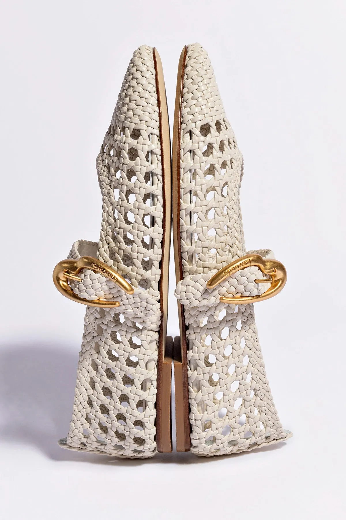 Verona Macrame Ballet Flat In Ivory Leather
