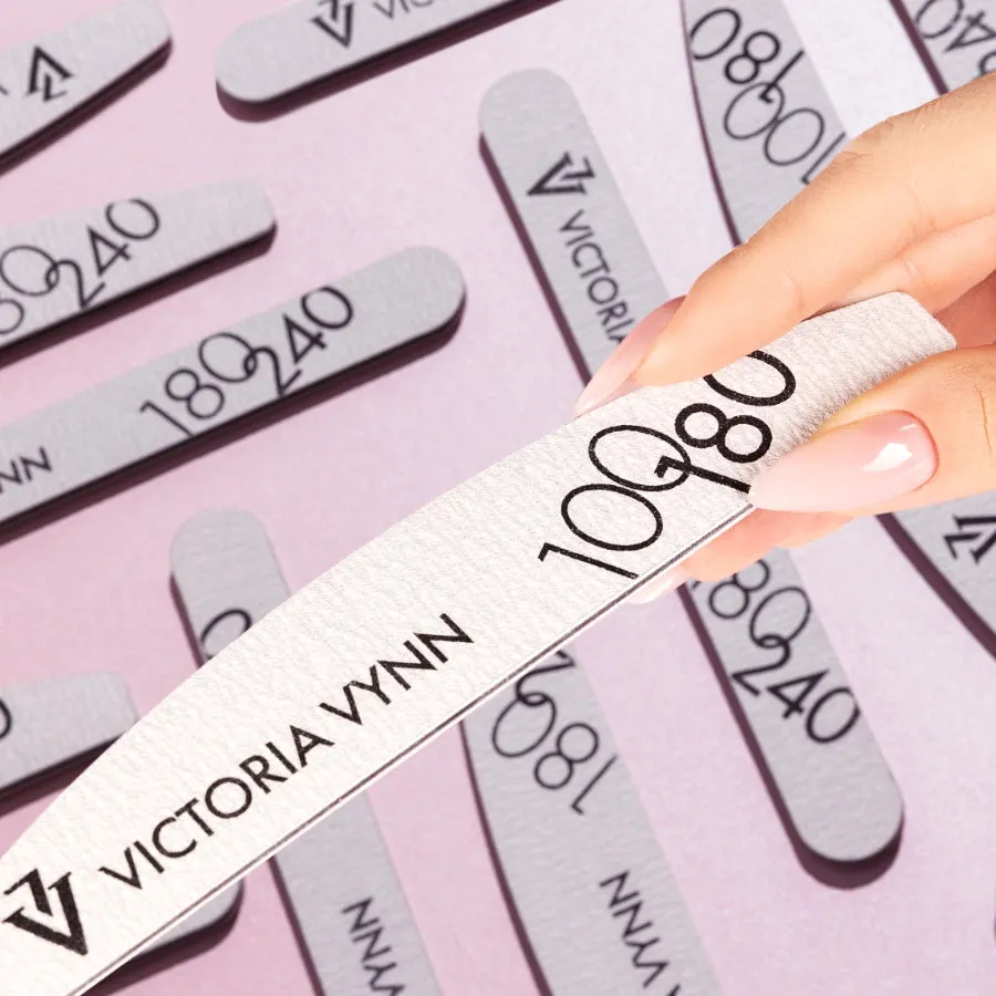 Victoria Vynn Crescent Grey Nail Files 100/180 10pcs