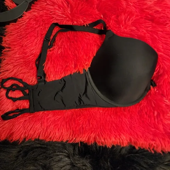 VS Black Demi Bra With Knotted Strappy Back &amp; Front Closure Underwire Bra 36D