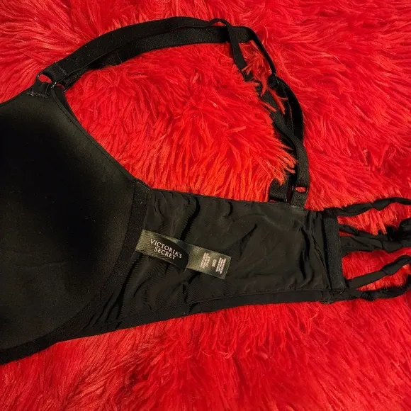VS Black Demi Bra With Knotted Strappy Back &amp; Front Closure Underwire Bra 36D