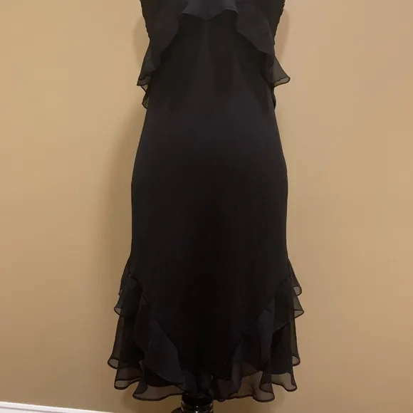 VS Black Studded Ruffle Lingerie Midi Gown