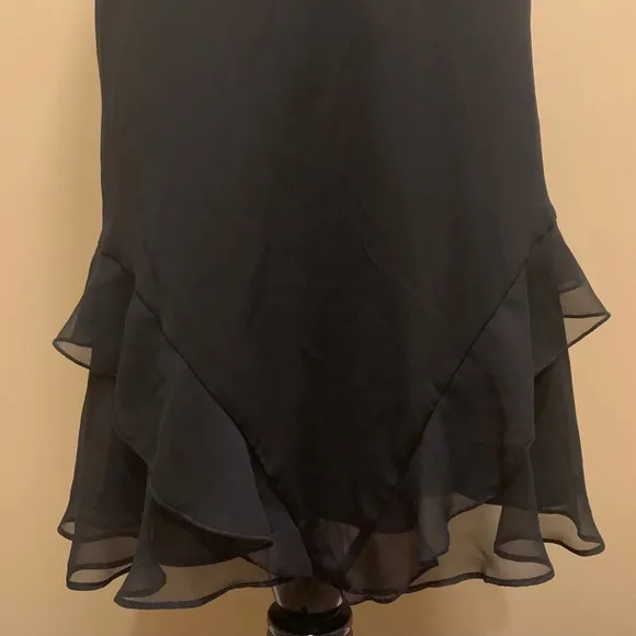 VS Black Studded Ruffle Lingerie Midi Gown