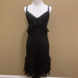 VS Black Studded Ruffle Lingerie Midi Gown