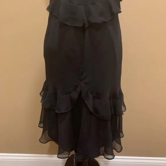 VS Black Studded Ruffle Lingerie Midi Gown