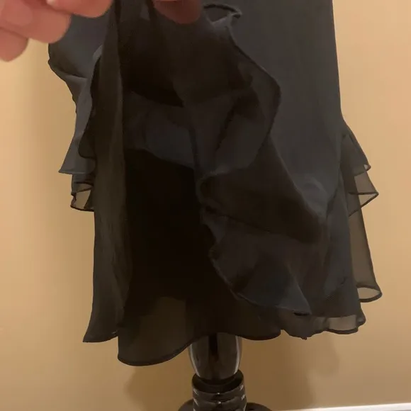 VS Black Studded Ruffle Lingerie Midi Gown