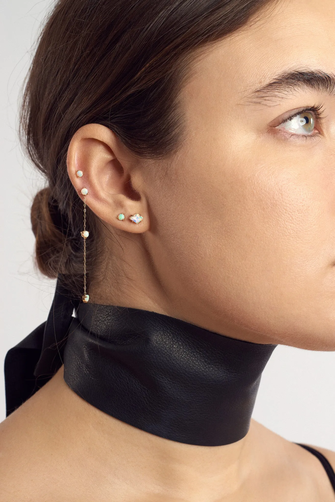 Wide Leather Scarf Tie Choker