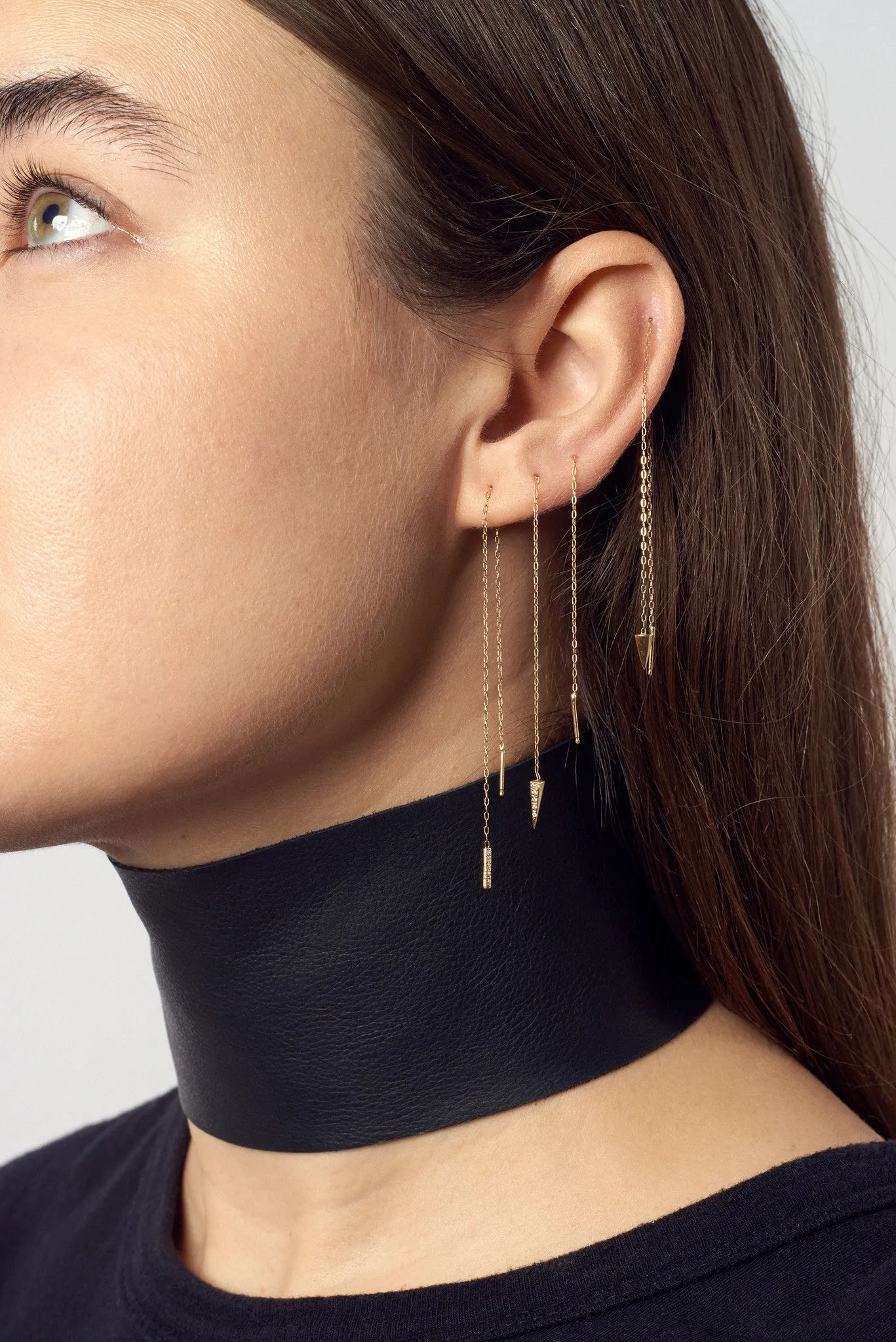 Wide Leather Scarf Tie Choker
